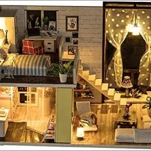 AufeeDIY Doll House Kit, Cute House Mini DIY House Toy Kit House Model Girls